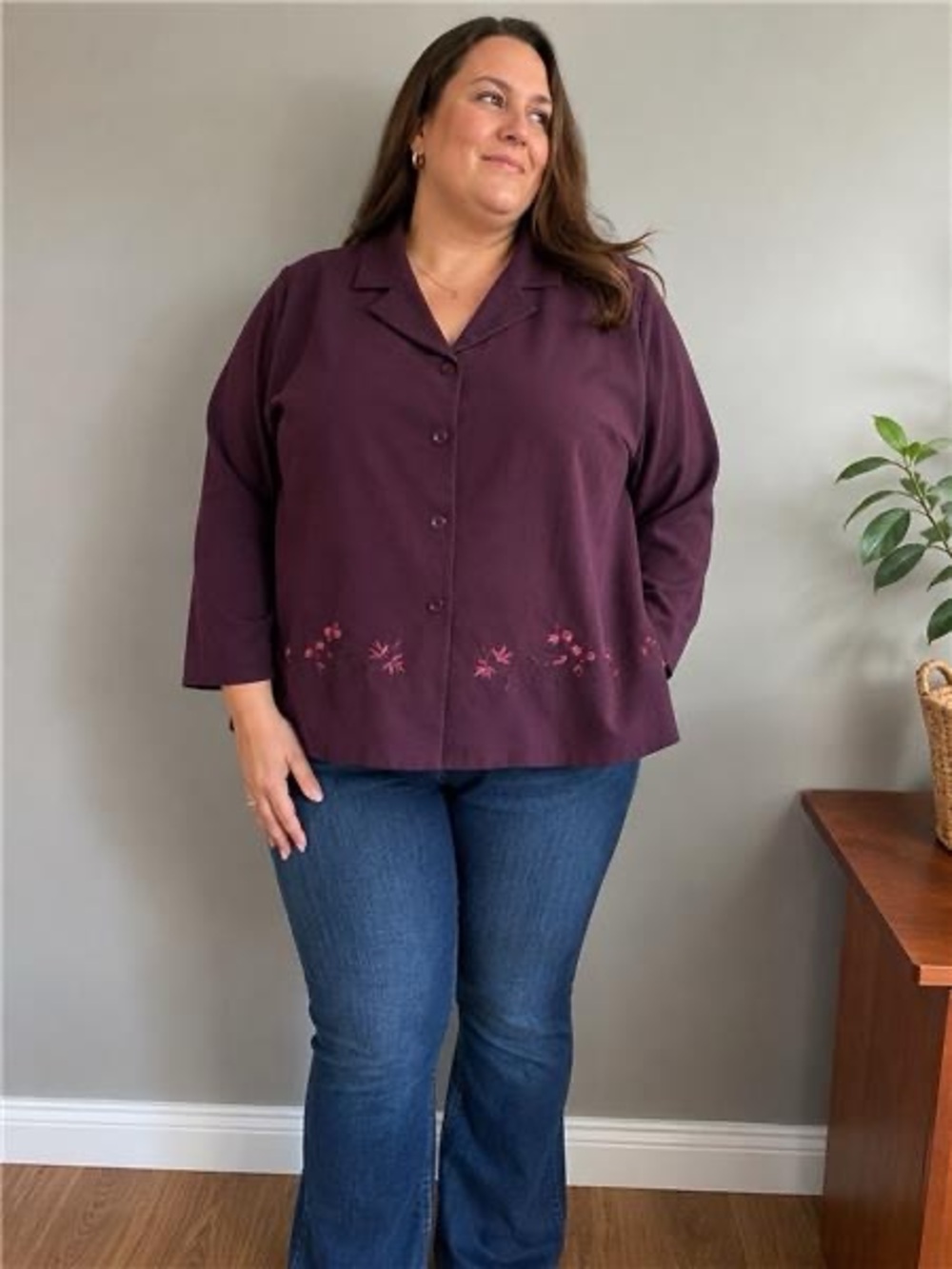 51.) Vintage / Tradition Plus / Plum / Embroidered Blazer